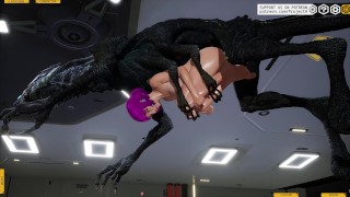 Pinky girl and big monsters [3D Hentai, 4K, 60FPS, Uncensored]